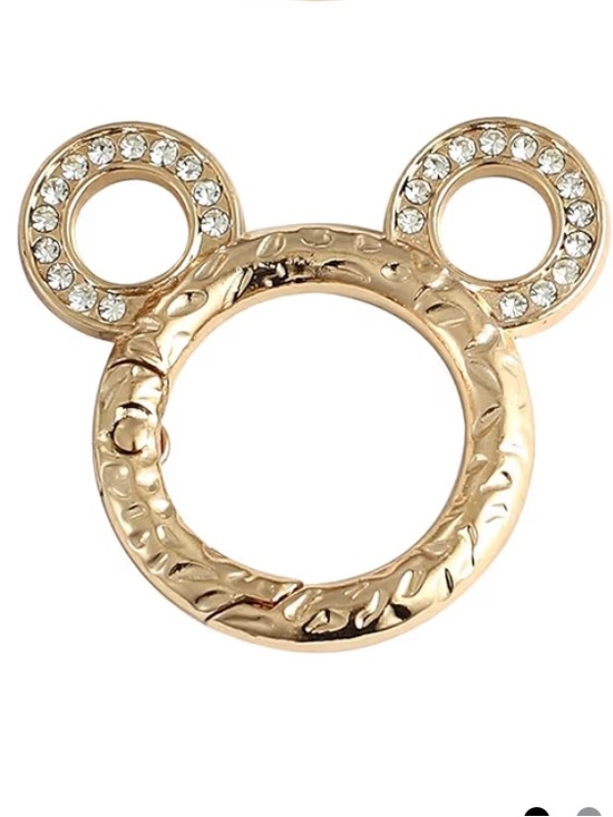 Accessories - Gold Crystal Mickey Ear Ring Holder Accent